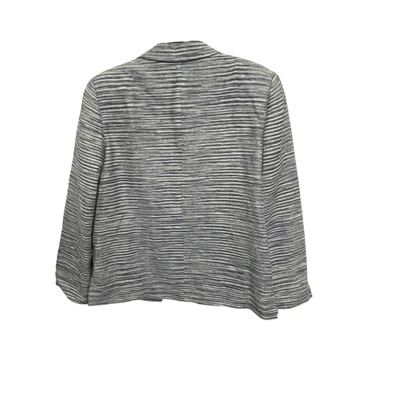 Ann May Women's Woven Silk‎ Blazer Striped Beige  Career Office Casual Lined M - Picture 5 of 9